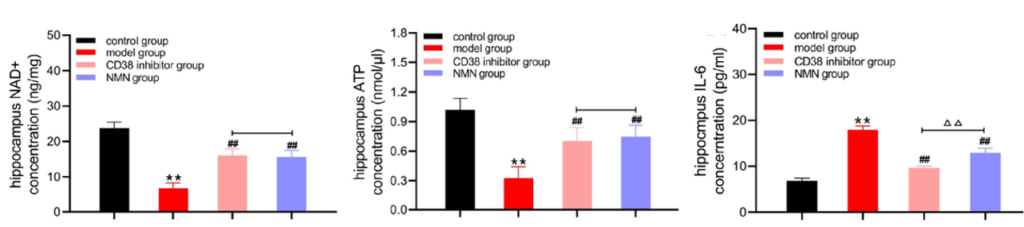 Energy Metabolism is Reinvigorated and Inflammation Subdued by NMN and CD38 Inhibition. Energy Metabolism is Reinvigorated and Inflammation Subdued by NMN and CD38 Inhibition.