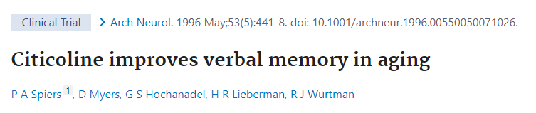 Citicoline improves verbal memory in aging Citicoline improves verbal memory in aging